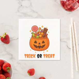 Kürbiseimer voll süß - Halloween Serviette