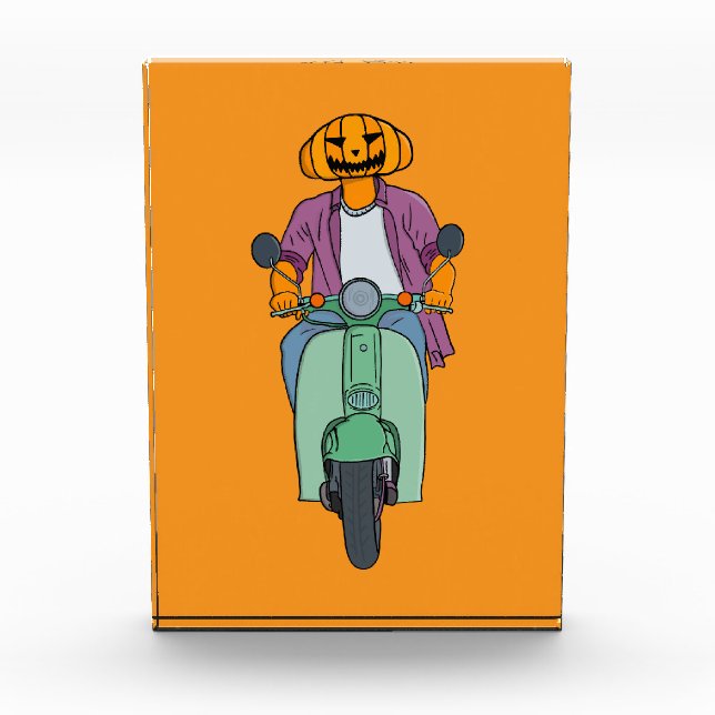 Kürbisfahrer auf Minter Roller Fotoblock (Vorderseite)