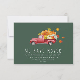 Kürbisfahrzeug-grüne Ansage Dankeskarte