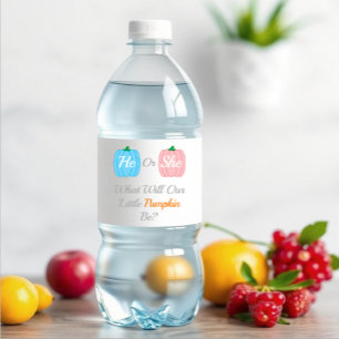 Kürbisfall-Genderoffenbarung Wasserflaschenetikett