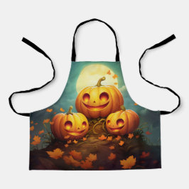 Kürbisfamilie niedliche Kürbislaterne Schürze