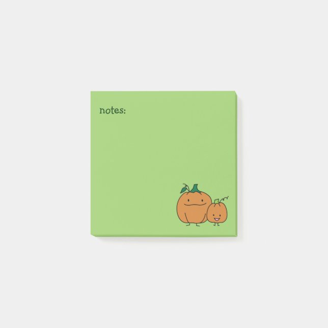Kürbisfamilienelternteil-KindErntedank Halloween Post-it Klebezettel (Vorderseite)