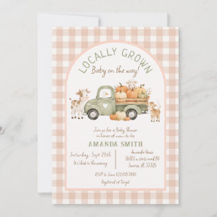 Kürbisfarm Tier Baby Shower Einladung