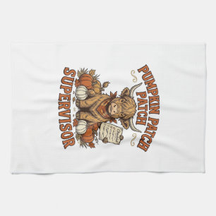 Kürbisfeld Aufseher Highland Kuh Vintage-Shirt Geschirrtuch