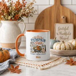 Kürbisfeld Bauernmarkt Kürbisernte Herbst Tasse