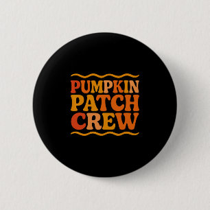 Kürbisfeld-Crew Halloween passende Familie Retro Button