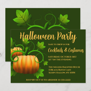 Kürbisfeld Halloween-Party-Einladung Einladung