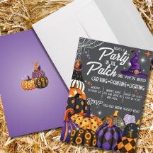 Kürbisfeld-Halloween-Party-Einladung