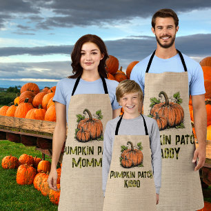 Kürbisfeld-Kind-Halloween-Faux-Jute Schürze