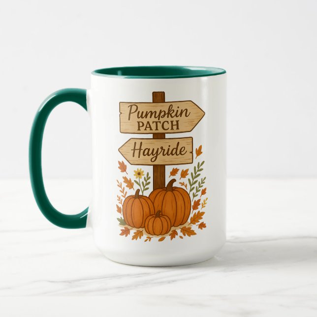 Kürbisfeld Navigator | Halloween-Geschenke Tasse (Links)