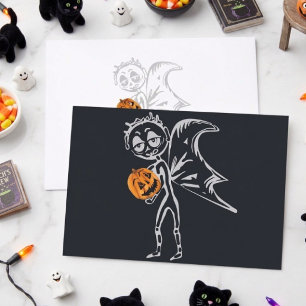 Kürbisfen haben Spaß an Halloween Postkarte