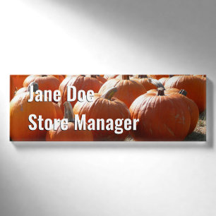 Kürbisfoto für Herbst, Halloween oder Erntedankfes Namenschild