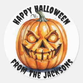Kürbisfröhliches Halloween Classic Round Stickers