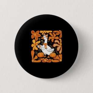 Kürbisgans Herbstsaison Halloween Dankfest Button