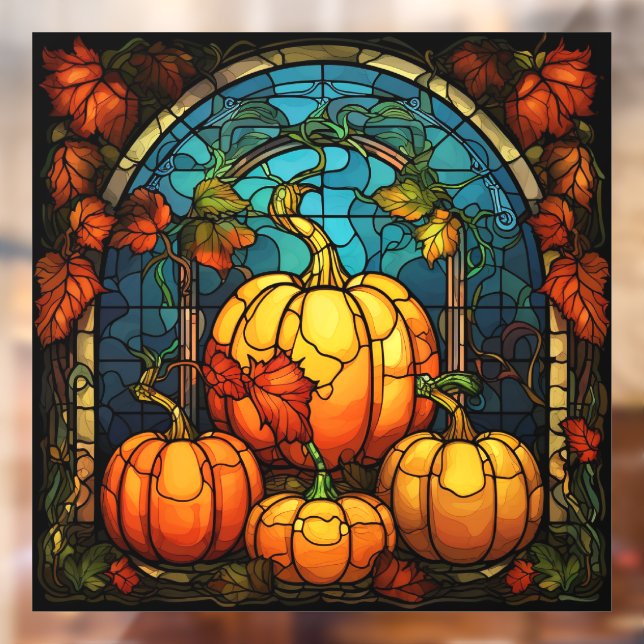 Kürbisgefestigte Glasfenster Fensteraufkleber (Blatt 2)