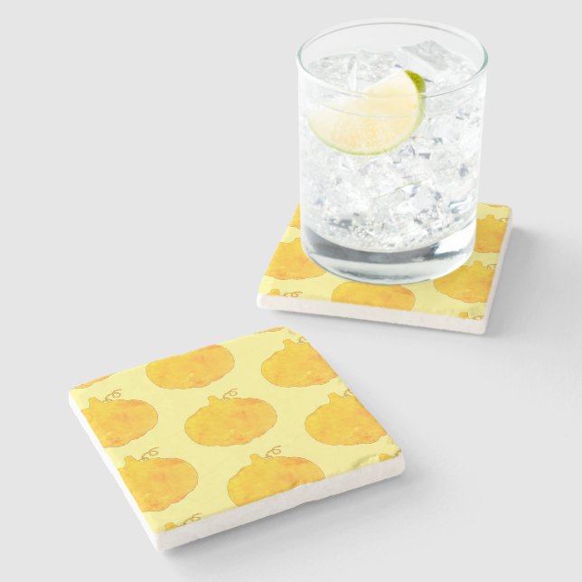 Kürbisgeflecht-Muster Bildfläche Steinuntersetzer (Seitenansicht)