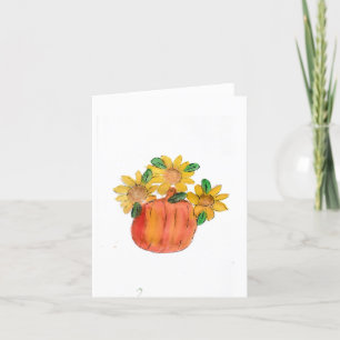 Kürbisgelbe Sonnenblumen Dankeskarte