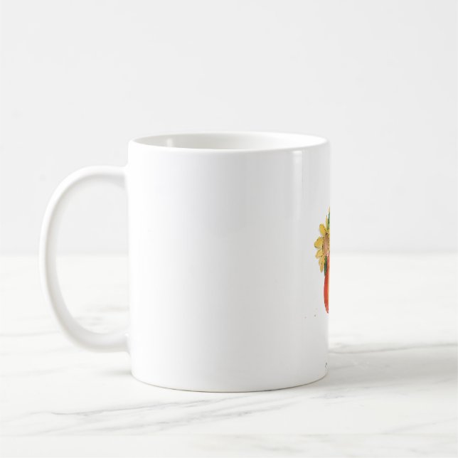 Kürbisgelbe Sonnenblumen Kaffeetasse (Links)
