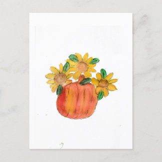 Kürbisgelbe Sonnenblumen Postkarte