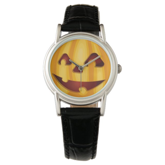 Kürbisgemälde, die Halloween-Design lächeln Armbanduhr (Vorderseite)