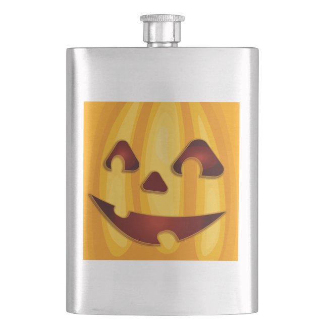Kürbisgemälde, die Halloween-Design lächeln Flachmann (Vorderseite)