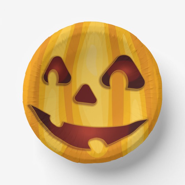 Kürbisgemälde, die Halloween-Design lächeln Pappteller (Vorderseite)