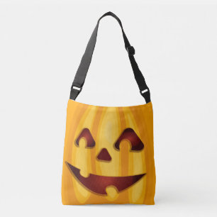 Kürbisgemälde, die Halloween-Design lächeln Tragetaschen Mit Langen Trägern