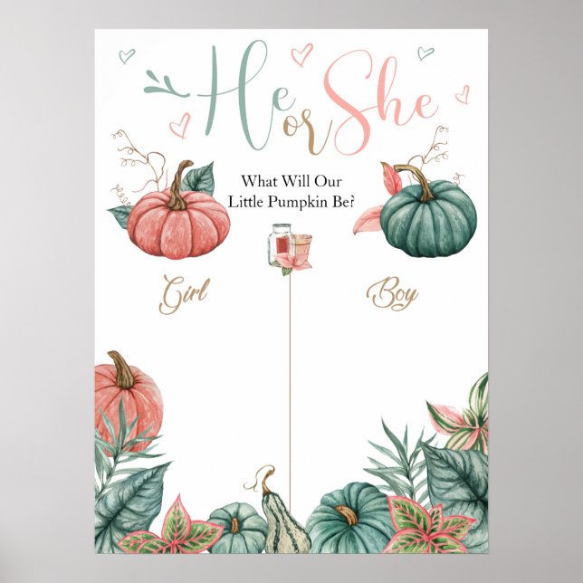 Kürbisgeschlecht offenbart Stimmzeichen Poster (Vorne)