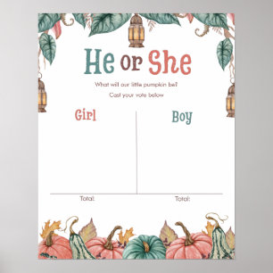 Kürbisgeschlecht offenbart Wählerzeichen-Plakat Poster