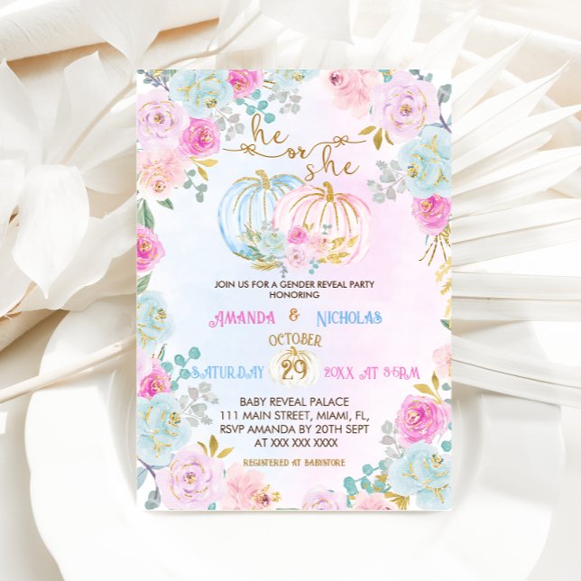 Kürbisgeschlechtsdarstellung Einladung (Von Creator hochgeladen)