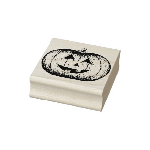 Kürbisgesicht 2 Briefmarke zur Illustration Gummistempel