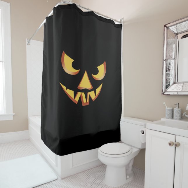 Kürbisgesicht 3 für Helloween Duschvorhang (Beispiel)