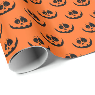 Kürbisgesicht am Papier-Halloween-Kürbisgesicht Geschenkpapier