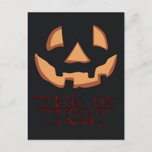 Kürbisgesicht für Halloween Postkarte