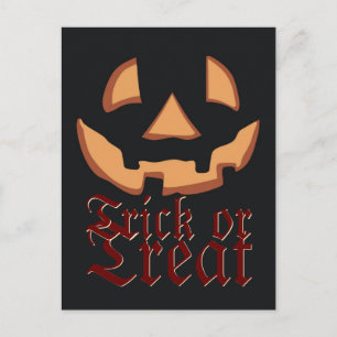 Kürbisgesicht für Halloween Postkarte