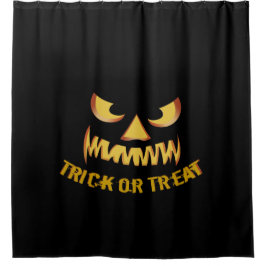 Kürbisgesicht für Helloween Duschvorhang
