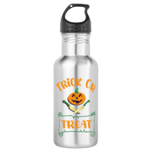 Kürbisgesicht Halloween oder Kreuzknochen probiere Edelstahlflasche