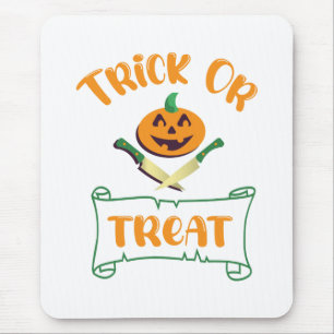 Kürbisgesicht Halloween oder Kreuzknochen probiere Mousepad