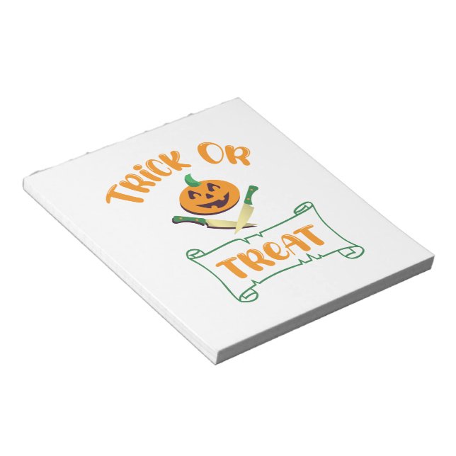 Kürbisgesicht Halloween oder Kreuzknochen probiere Notizblock (angewinkelt)