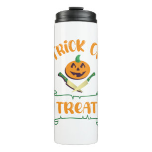 Kürbisgesicht Halloween oder Kreuzknochen probiere Thermosbecher