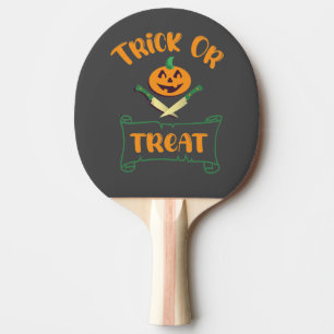 Kürbisgesicht Halloween oder Kreuzknochen probiere Tischtennis Schläger