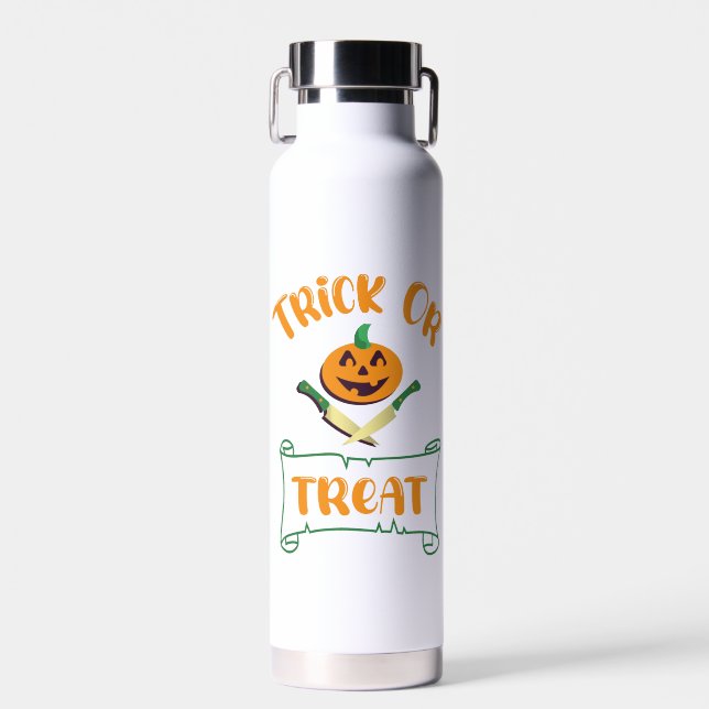 Kürbisgesicht Halloween oder Kreuzknochen probiere Trinkflasche (Vorne)