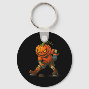 Kürbisgesicht Halloween Skelett Kürbis Eishockey Schlüsselanhänger