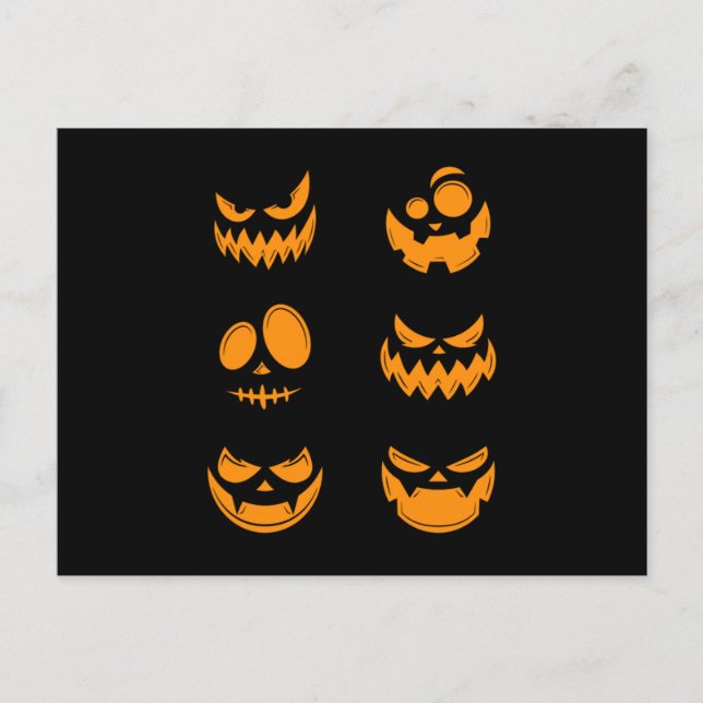 Kürbisgesicht Halloween-Trick oder Treat-Horror-Ge Postkarte (Vorderseite)