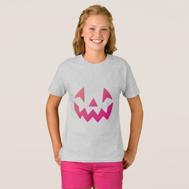 Kürbisgesicht Jack-o-Lantern T-Shirt (Vorne ganz)