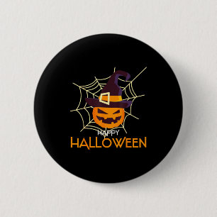 Kürbisgesicht Jack o Laterne Spinnennetz Halloween Button