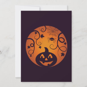 Kürbisgesicht und Spinne der Kürbislaterne Hallowe Einladung