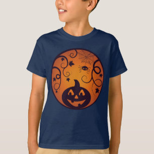 Kürbisgesicht und Spinne der Kürbislaterne Hallowe T-Shirt