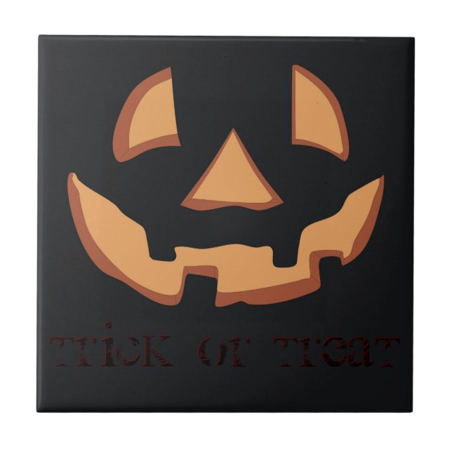 Kürbisgesicht zu Halloween Fliese (Vorderseite)