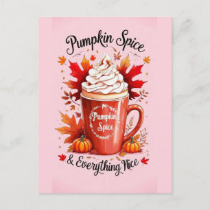Kürbisgewürz & Alles Schöne Herbst-Latte Herbst  Postkarte